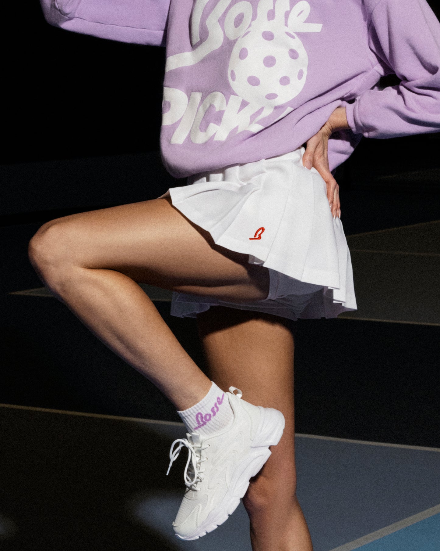 Bosse Ankle Sock with Lavender Logo