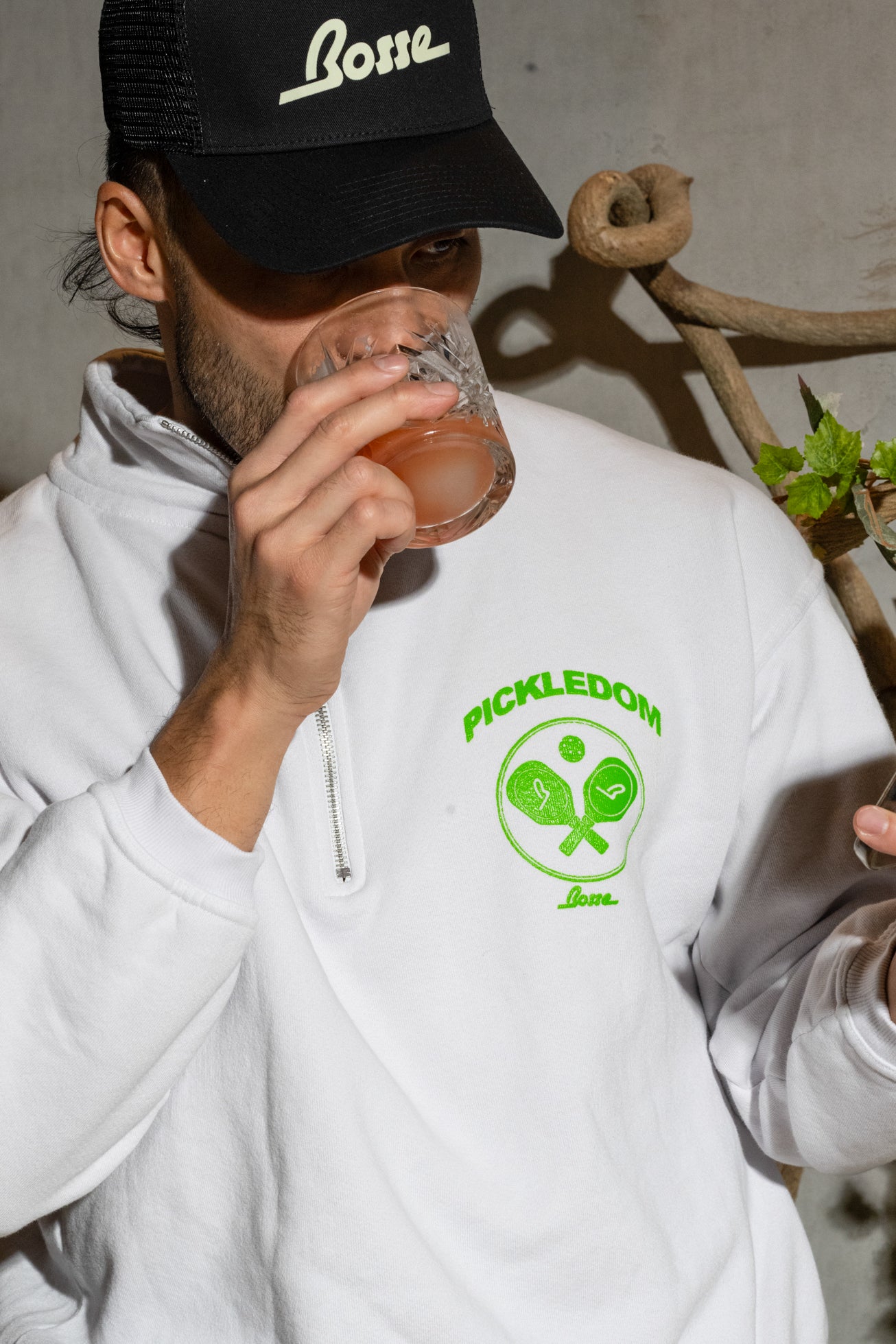 Pickledom 1/4 Zip Sweatshirt in Heather Grey