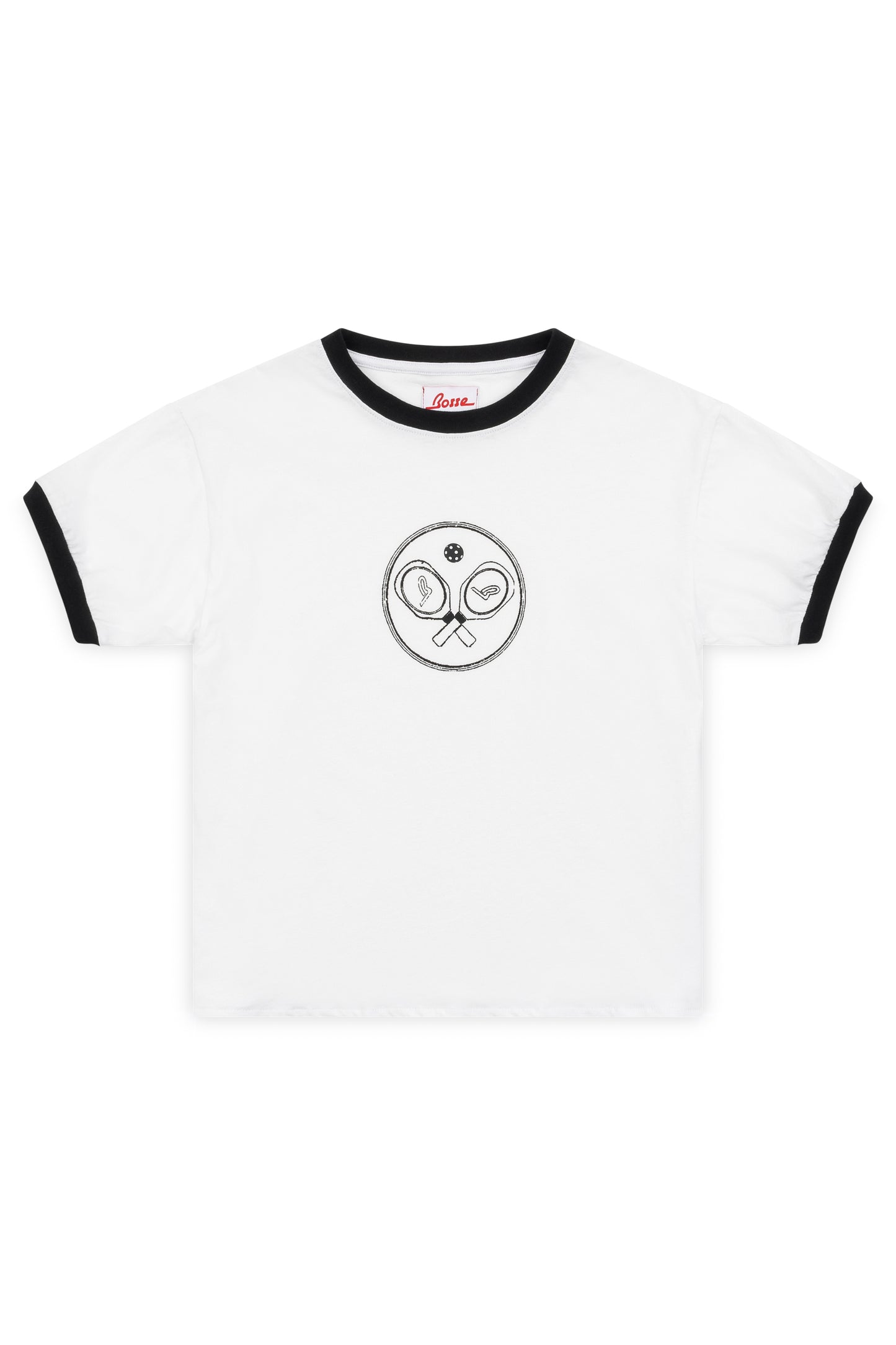 X-Paddle Ringer Tee in Black
