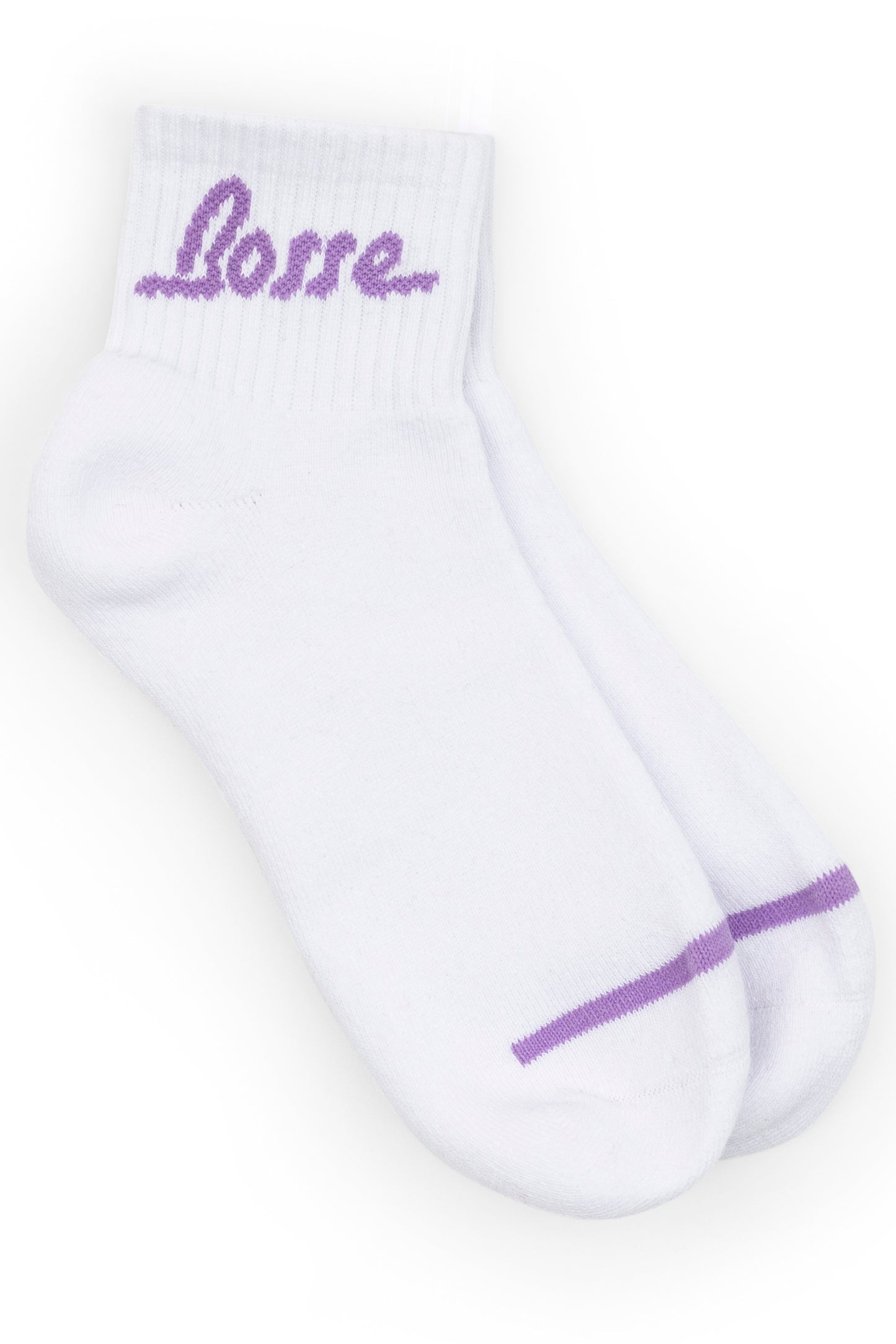 Bosse Ankle Sock with Lavender Logo