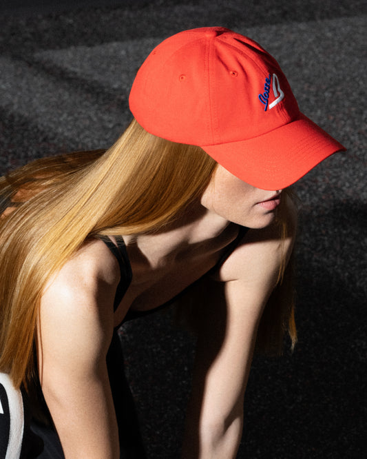 Sport Logo Dad Cap in Red
