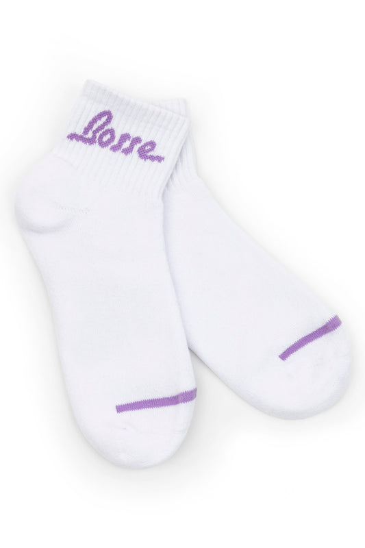 Bosse Ankle Sock with Lavender Logo