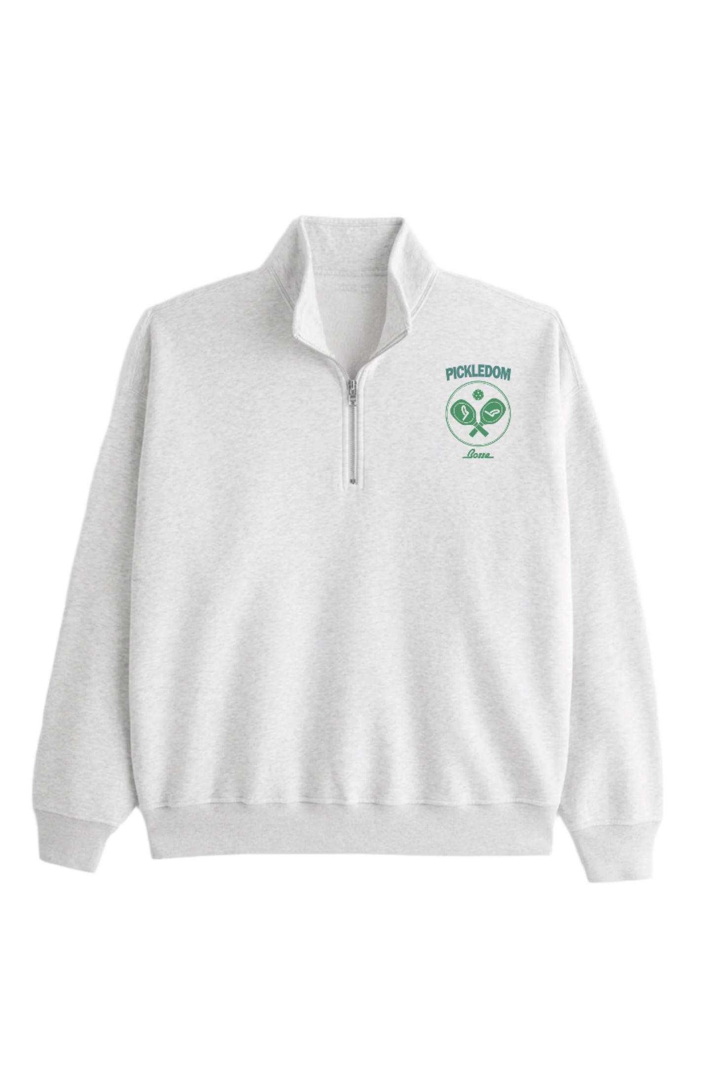 Pickledom 1/4 Zip Sweatshirt in Heather Grey